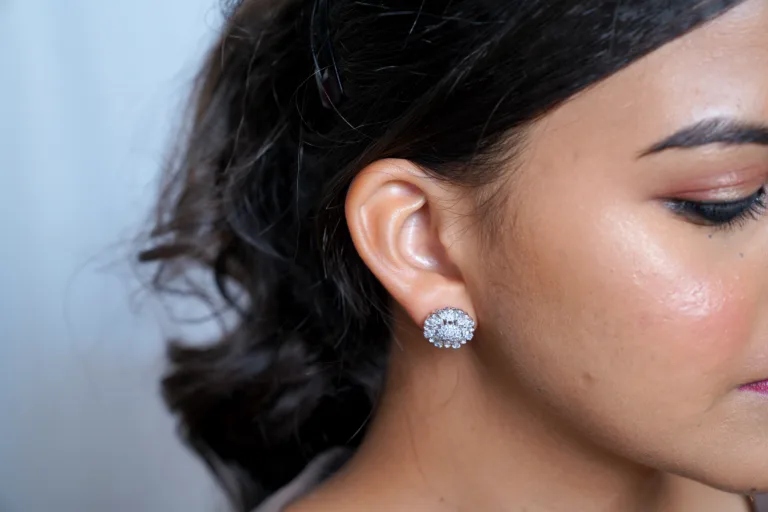 Nakshatra diamond silver earrings - Image 2