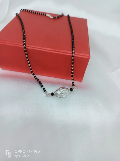 Nakashi Dholki Bead Silver Mangalsutra