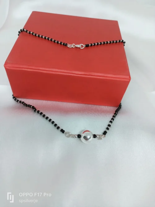 Ball Plain Pure Silver Mangalsutra