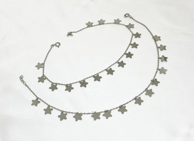 Pure Silver Star droplet silver trendy payal