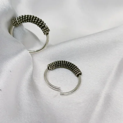 Pure Silver oxidized Designer thinToe Ring