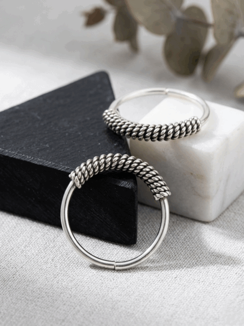 Pure Silver oxidized Designer ThinToe Ring