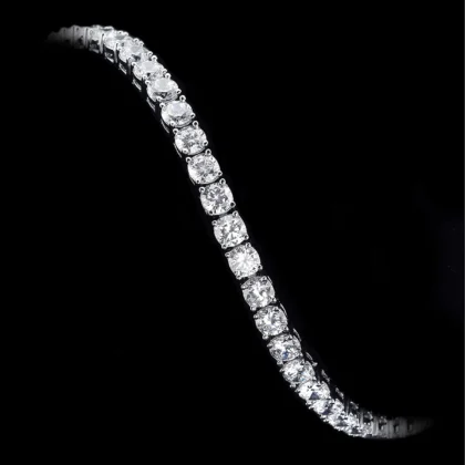 Silver solitaire designer bracelet