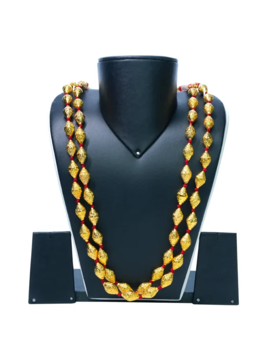 Silver gold plated Double Line designer bore mala