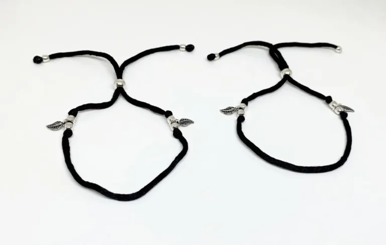 leaf design adjustable thread anklet