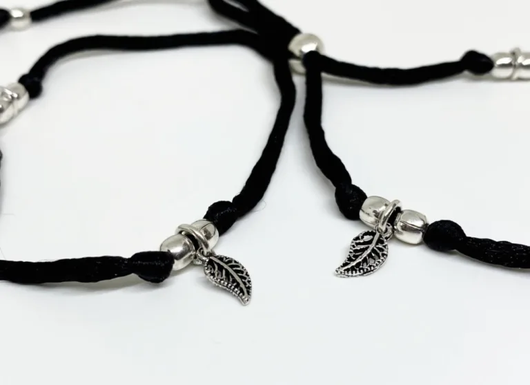 leaf design adjustable thread anklet - Image 2