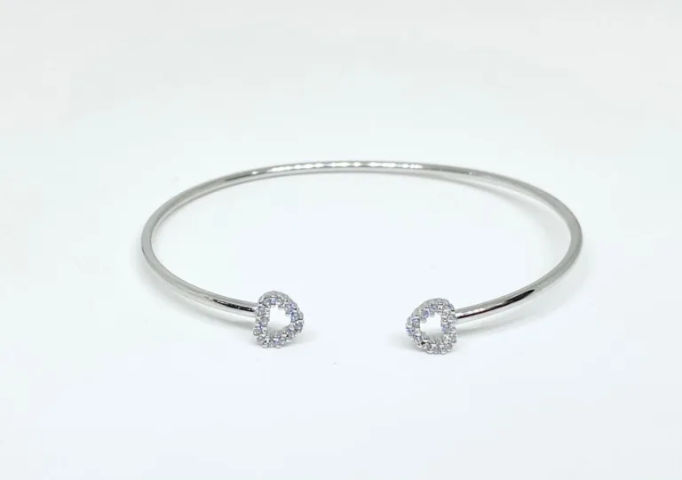 Heart silver flexible kada