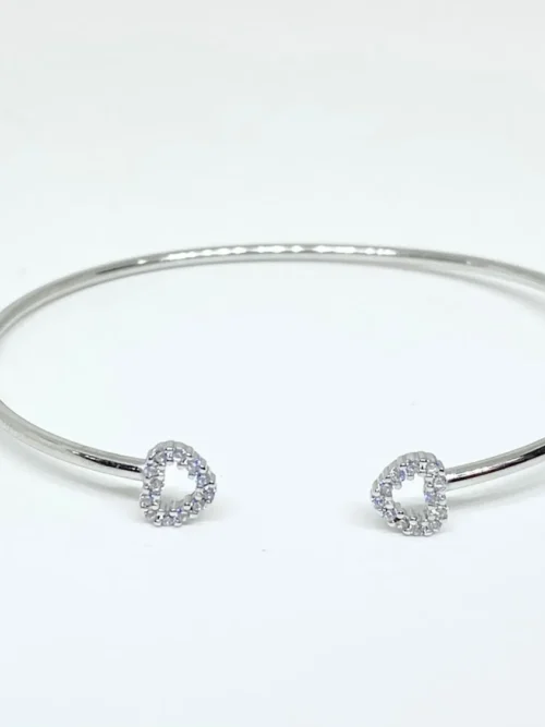 Heart silver flexible kada