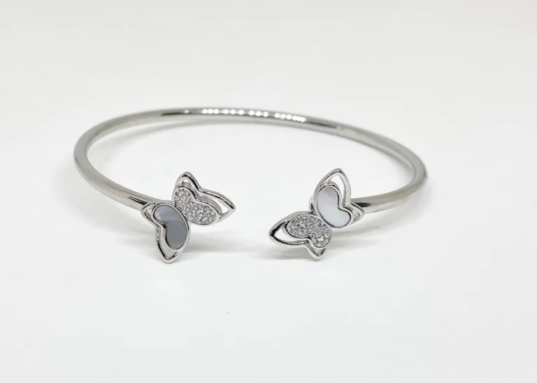 Butterfly flexible silver kada