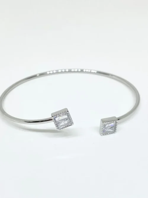 Square Buggette Flexible Silver Kada