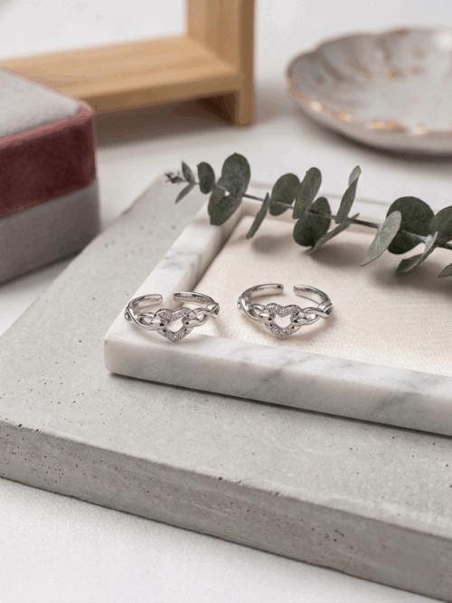 Heart infinity 92.5 silver toe ring