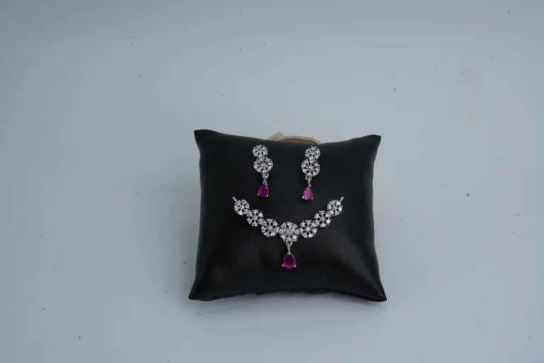 Desinger Nakshatra round flower pink drop set