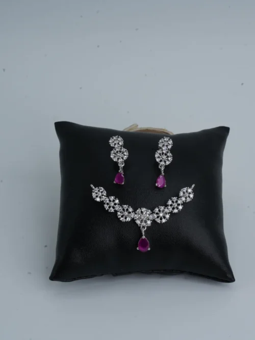 Desinger Nakshatra round flower pink drop set