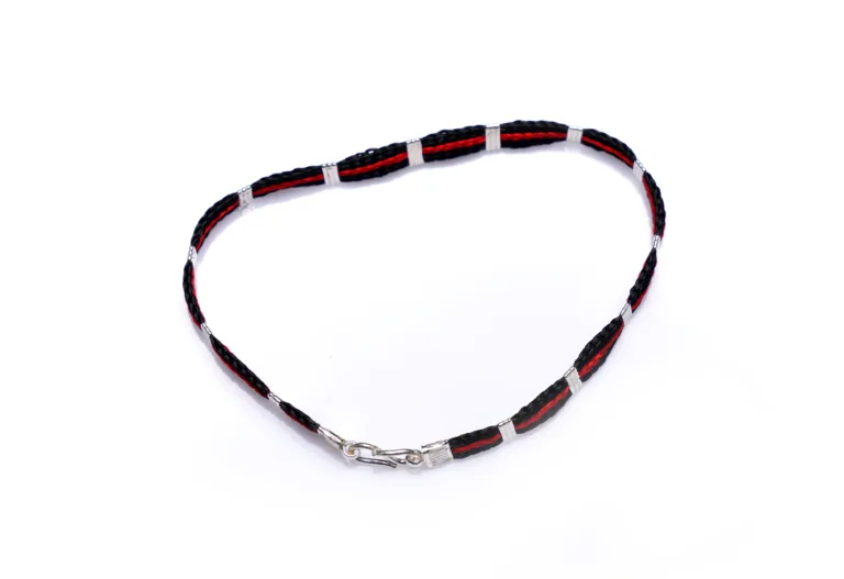 Nazariya Pure Silver Red Black Thread Bracelet - Image 2
