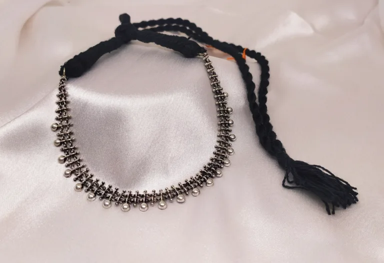 Pure silver oxidise tribal necklace