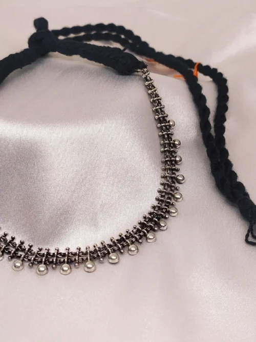 Pure silver oxidise tribal necklace