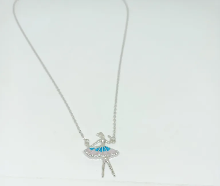 Pretty silver ballet dance girl pendent chain - Image 2