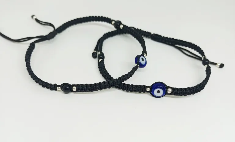 Evil eye black thread anklet