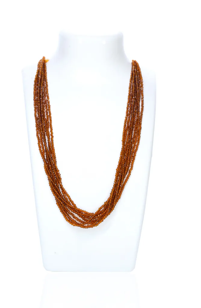 Semi Precious Goldenbrown Crystal Necklace