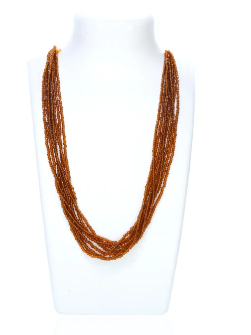 Semi Precious Goldenbrown Crystal Necklace