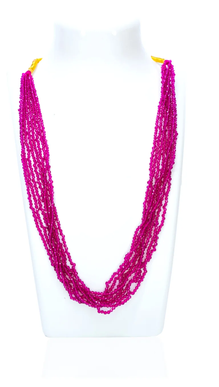 Semi Precious Pink Crystal Necklace