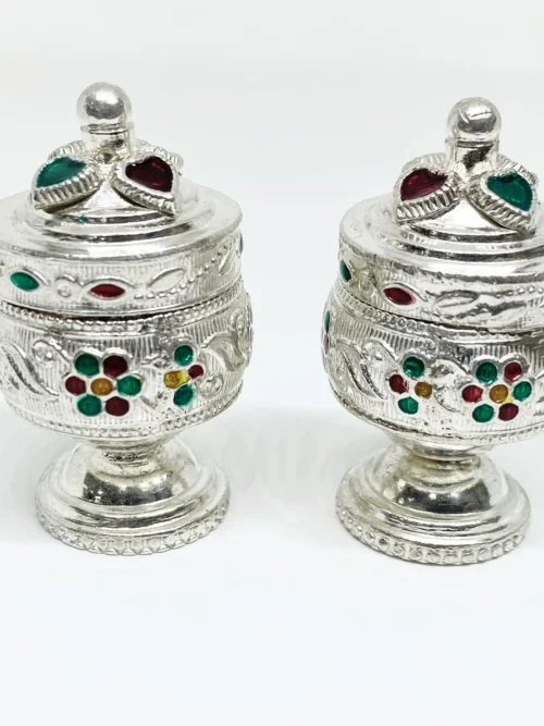 Pure Silver Haldi Kumkum Box