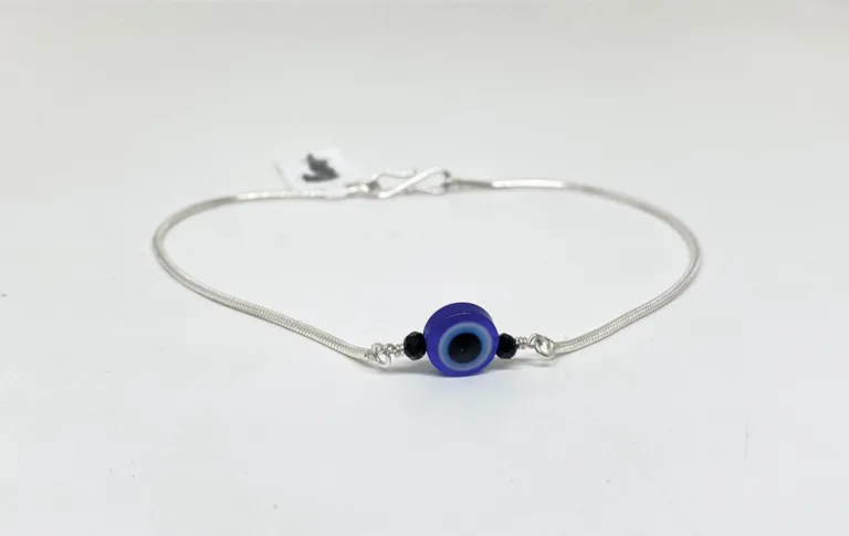 Evil Eye pure silver Anklet