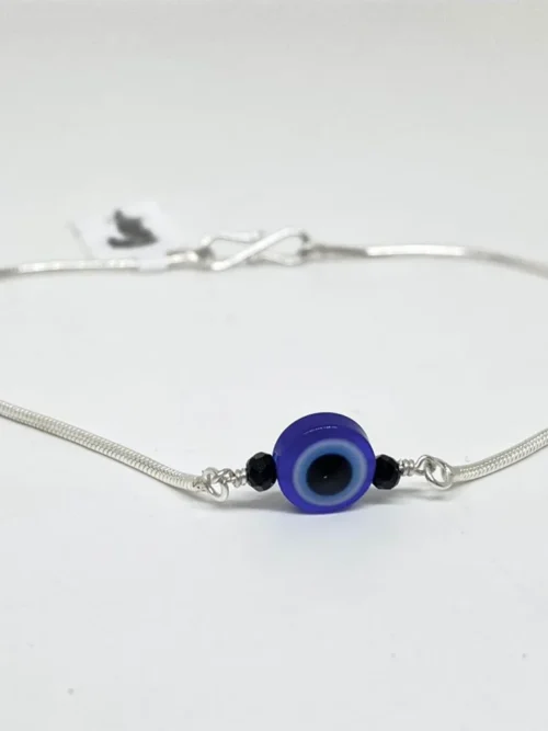 Evil Eye pure silver Anklet