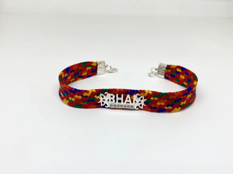 PURE SILVER BHAI STONE RAKHI BRACELET