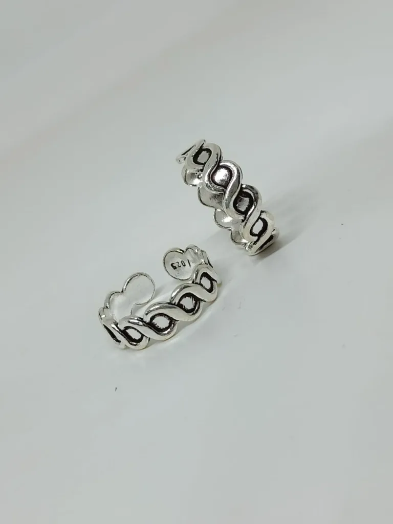 92.5 Pure Silver Band Toe Ring - Image 2