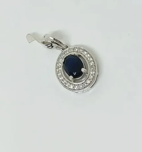 92.5 Silver Blue Stone Pendent