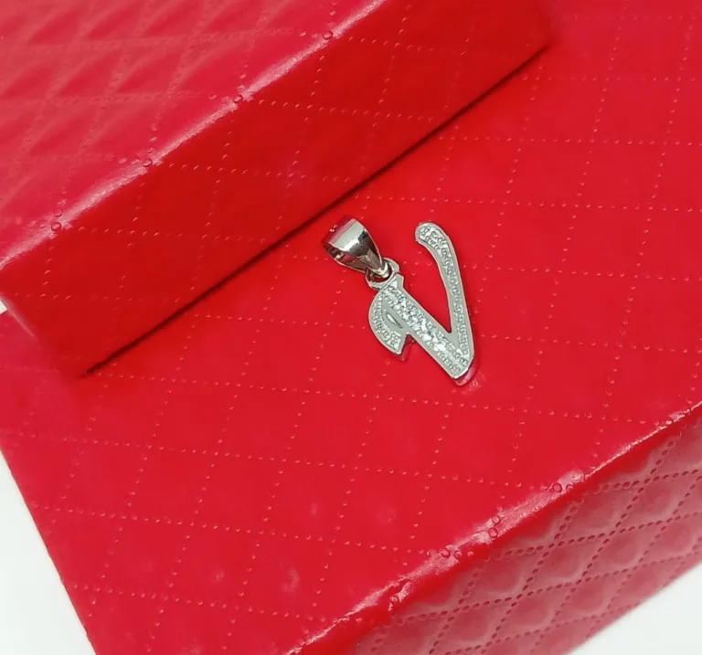 Pure 92.5 Silver 'V' Letter Pendent