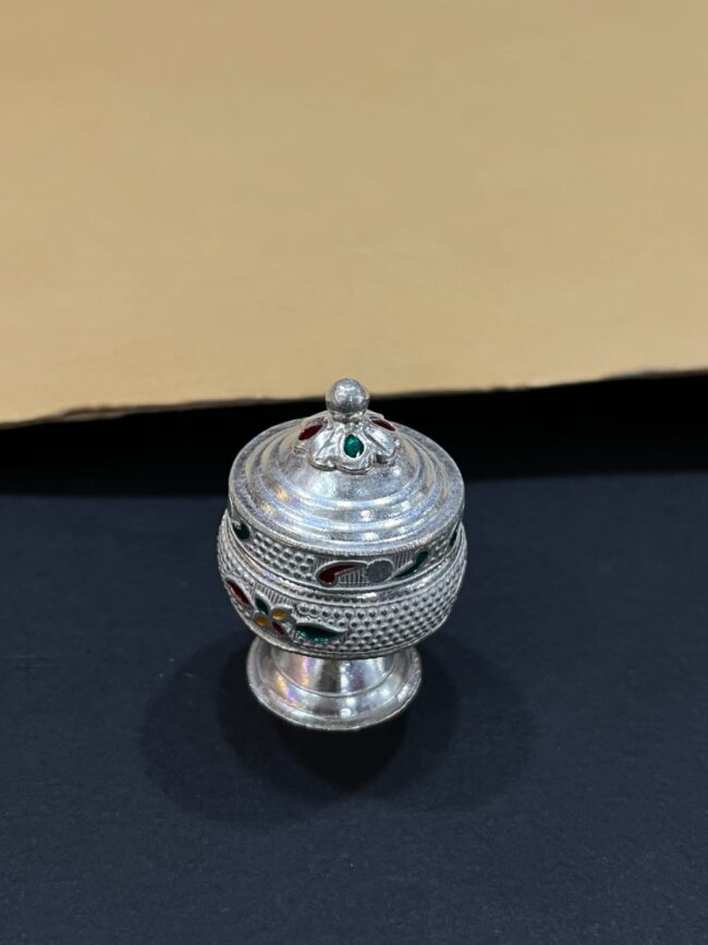 Pure Silver Haldi Kumkum Box - Image 2