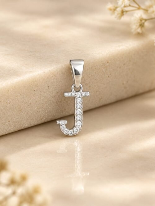 Pure 92.5 Silver 'J' Pendant