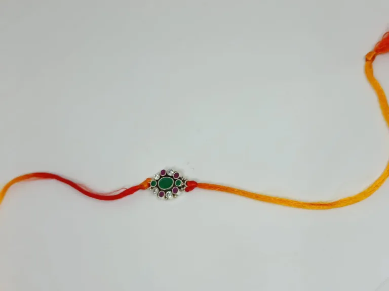 92.5 Pure Silver Cutstone Rakhi