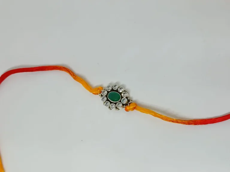 92.5 Pure Silver Cutstone Rakhi