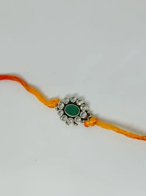92.5 Pure Silver Cutstone Rakhi