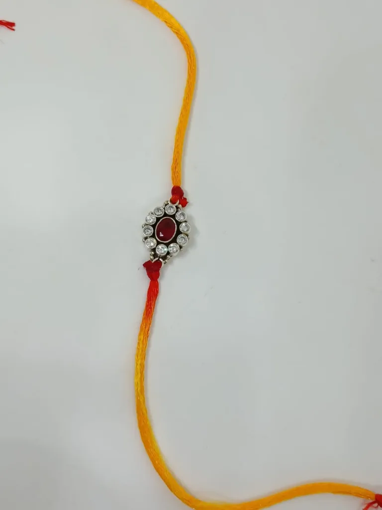 92.5 Pure Silver Cutstone Rakhi