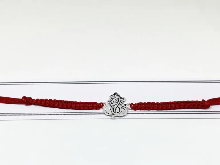Pure Silver Oxidize Ganesh Rakhi