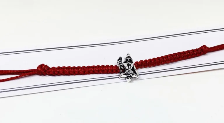 92.5 Pure Silver Oxidize Bholenath Rakhi - Image 3