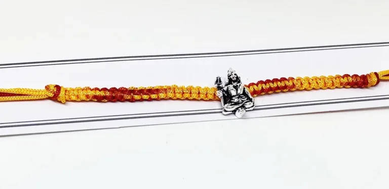 92.5 Pure Silver Oxidize Bholenath Rakhi