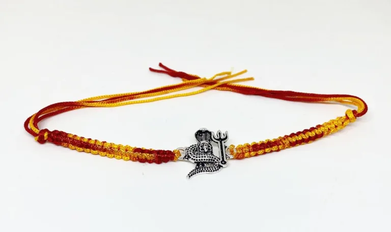 92.5 Pure Silver Oxidize Shankarpindi Rakhi - Image 2