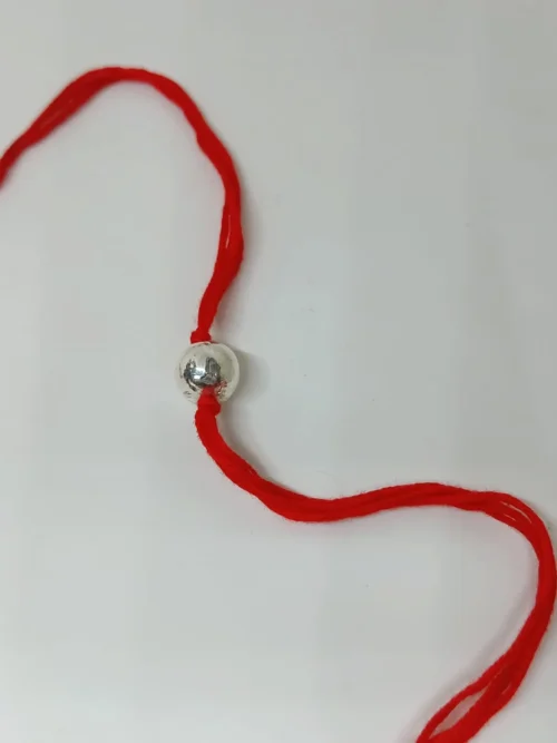 92.5 Pure Silver Round Bead Rakhi