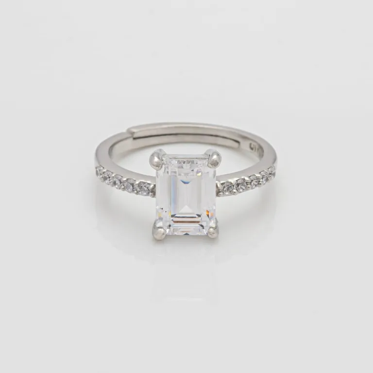 PURE SILVER SOLITAIRE ADJUSTABLE RING - Image 3