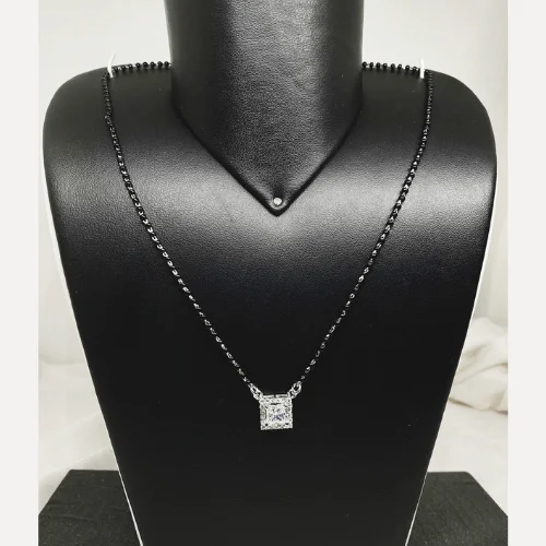 Pure Silver Square Pendant Necklace