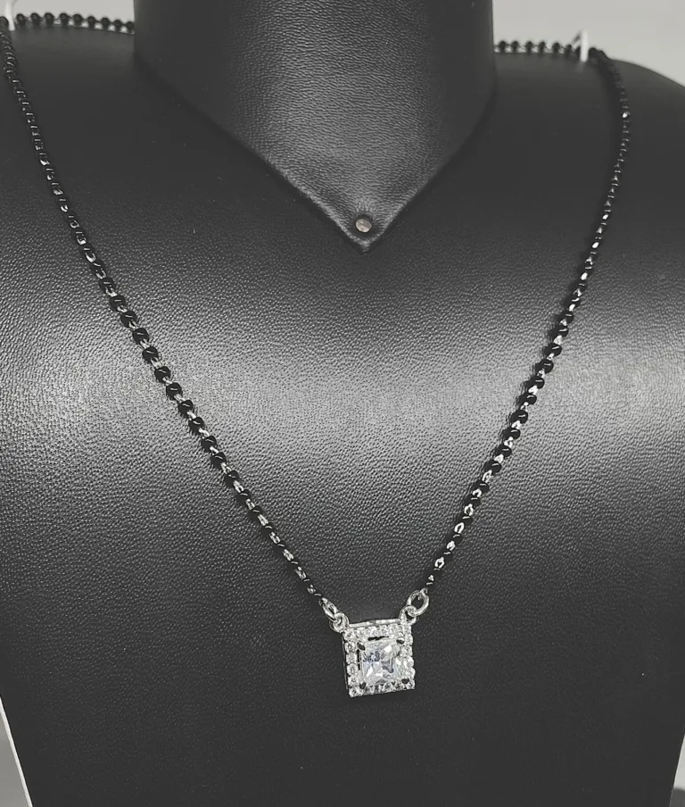 Pure Silver Square Pendant Necklace - Image 2