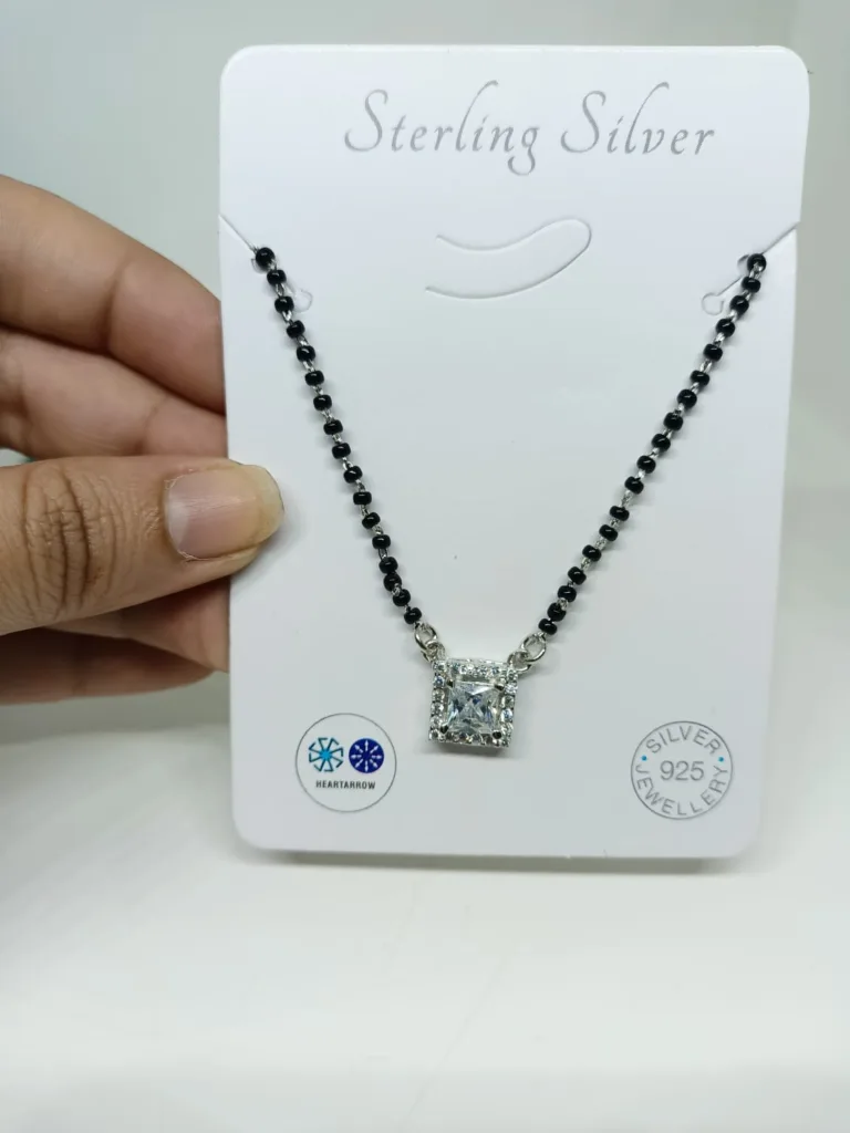 Pure Silver Square Pendant Necklace - Image 3