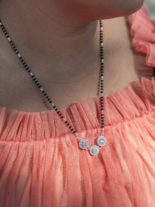 Pure Silver Soltaire Mangalsutra