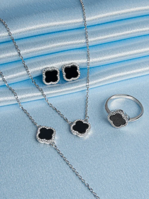 Pure Silver Clover Set