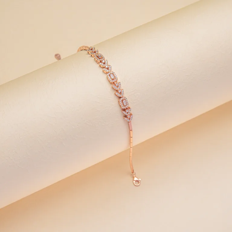 Pure Silver Rose Gold Imported Bracelet
